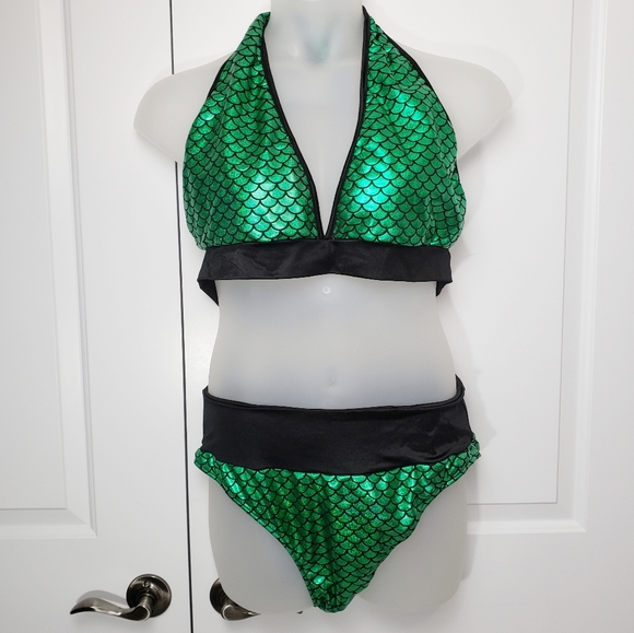 NEW Emerald Green Mermaid Metallic Bikini 2x